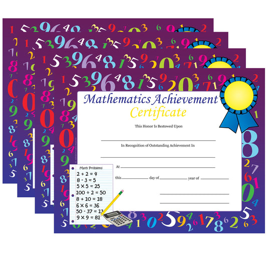 SHAPES ETC. Recognition Certificates - Mathematics Achievement